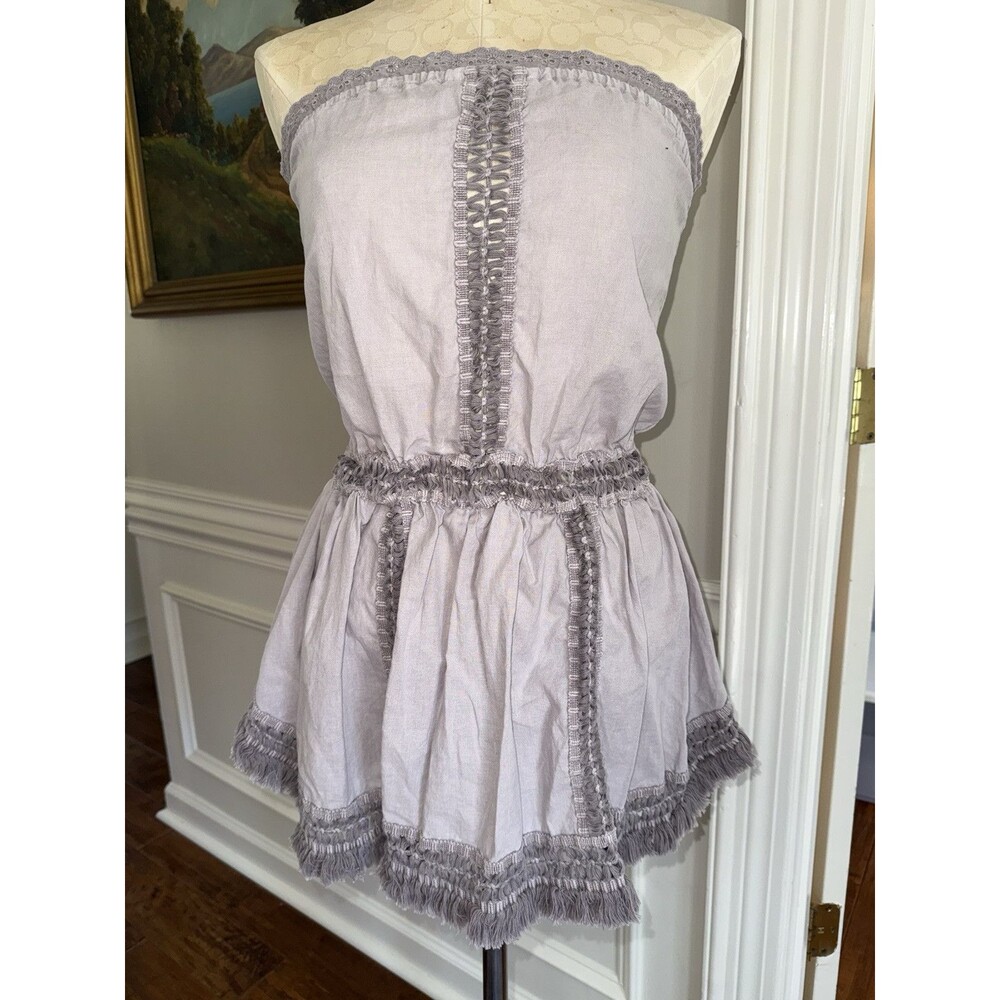 Victoria's Secret Boho Strapless Dress Swim Suit Cover Up Fringe Size XS BEACH
